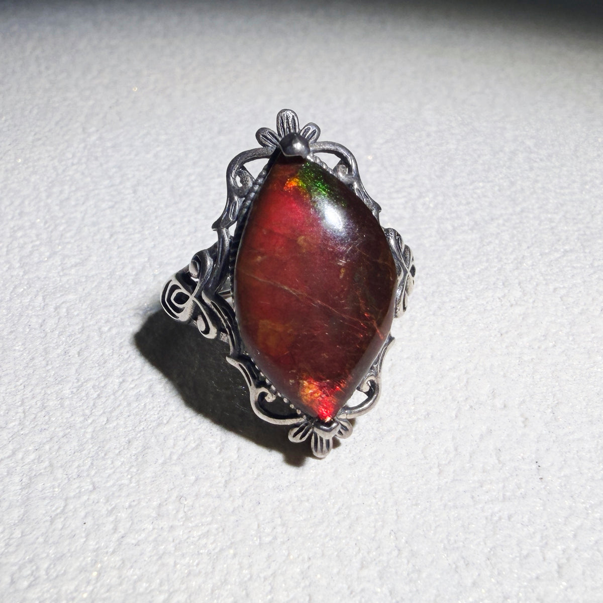 Natural Ammolite Ring