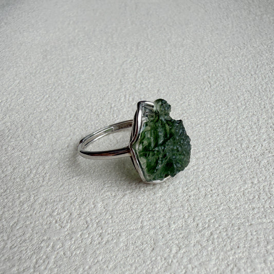 Natural Moldavite Ring