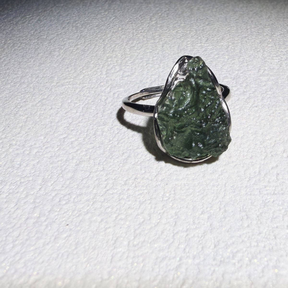 Natural Moldavite Ring