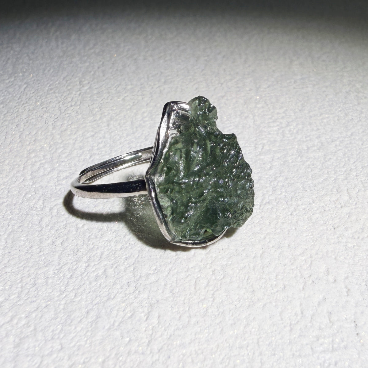 Natural Moldavite Ring