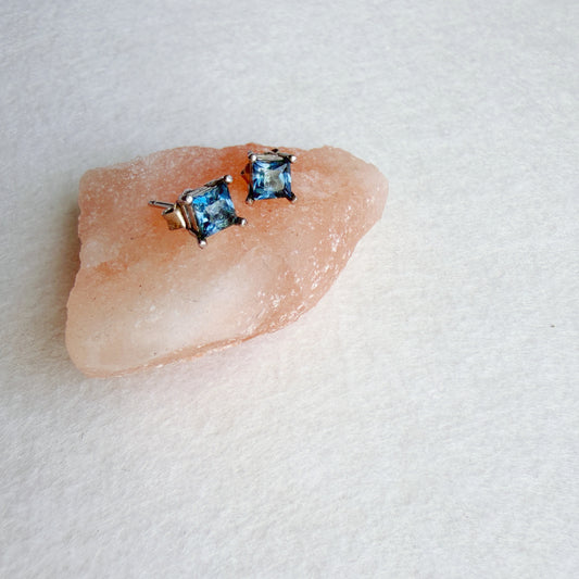 Natural London blue Topaz Earrings