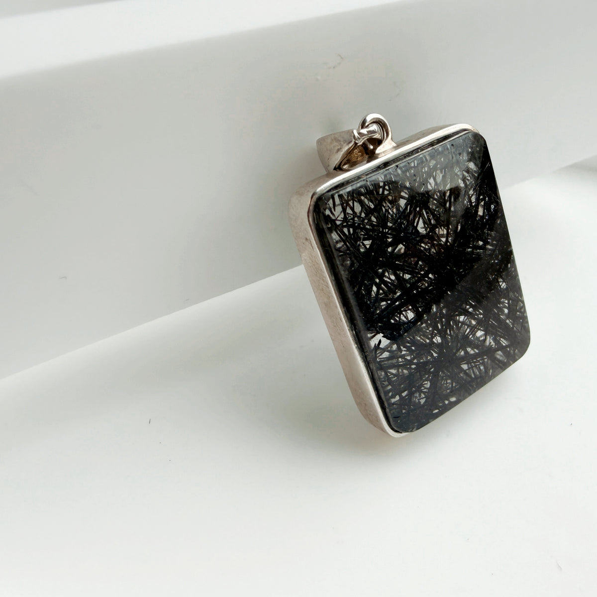 Natural Blackhair Rutilated Quartz Pendant