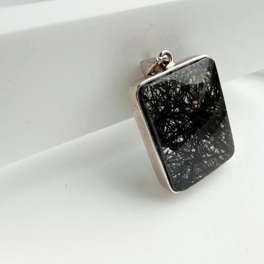 Natural Blackhair Rutilated Quartz Pendant