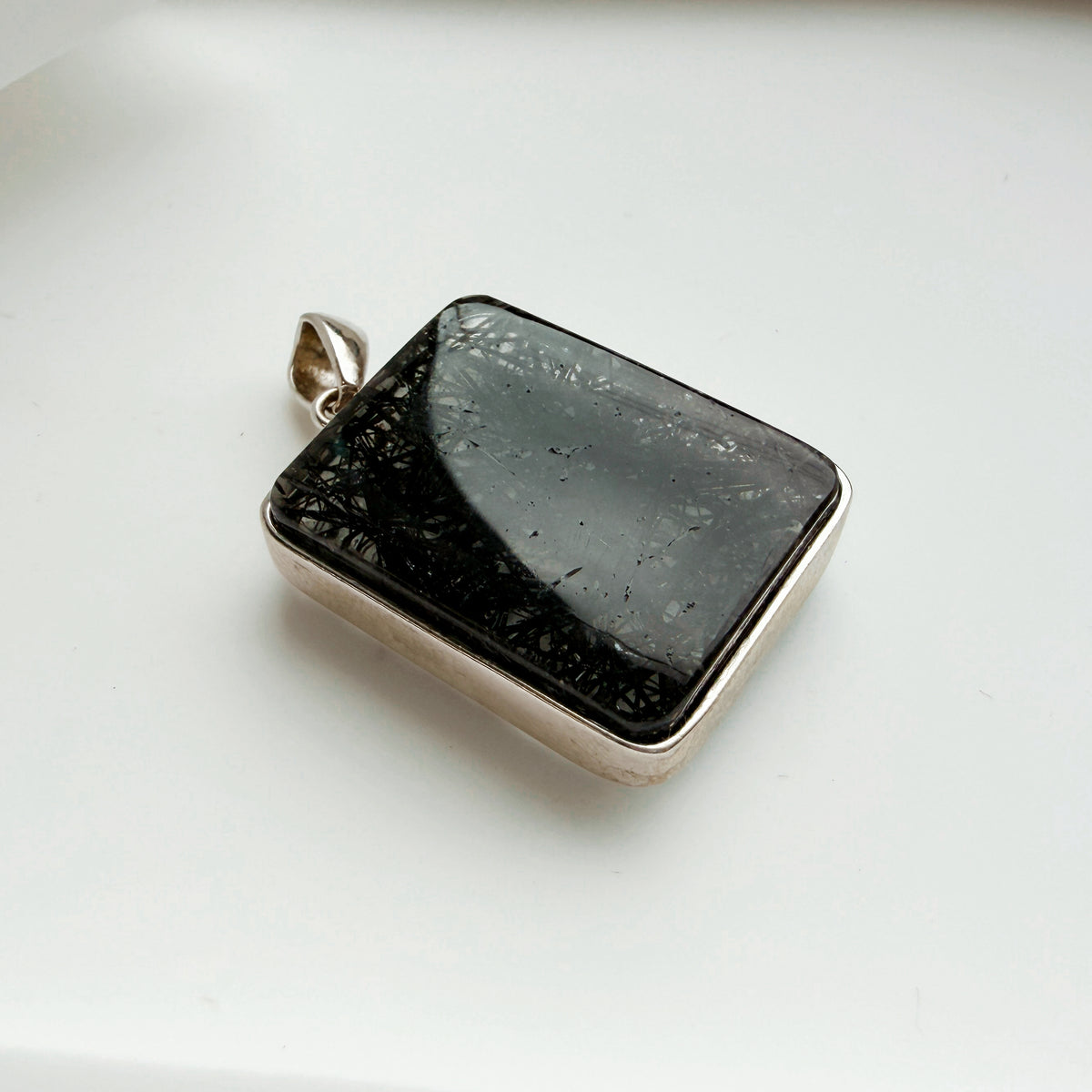 Natural Blackhair Rutilated Quartz Pendant