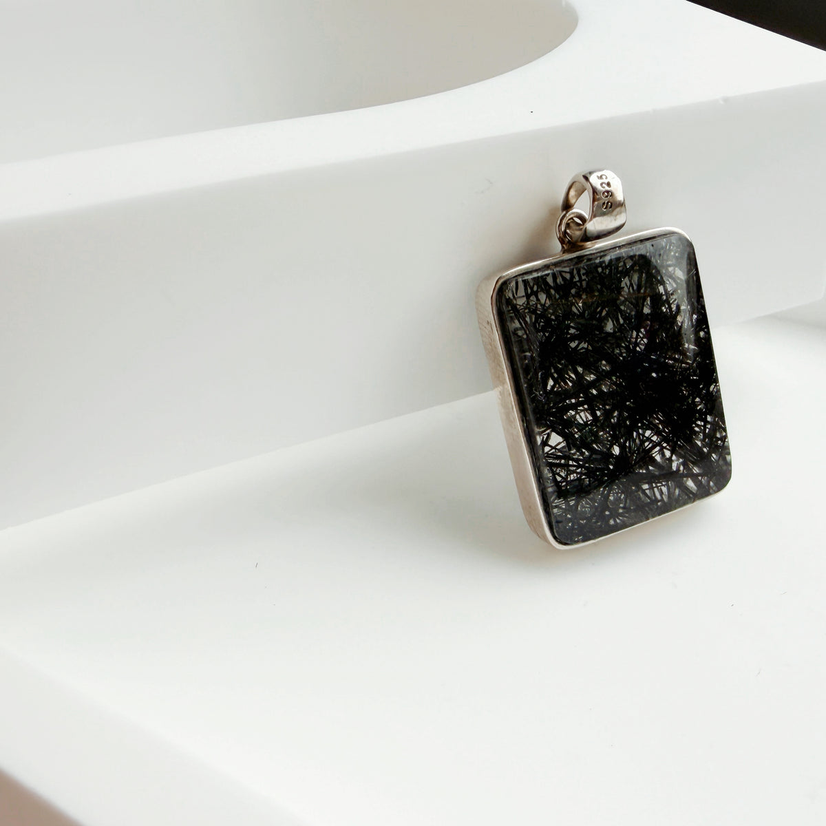Natural Blackhair Rutilated Quartz Pendant