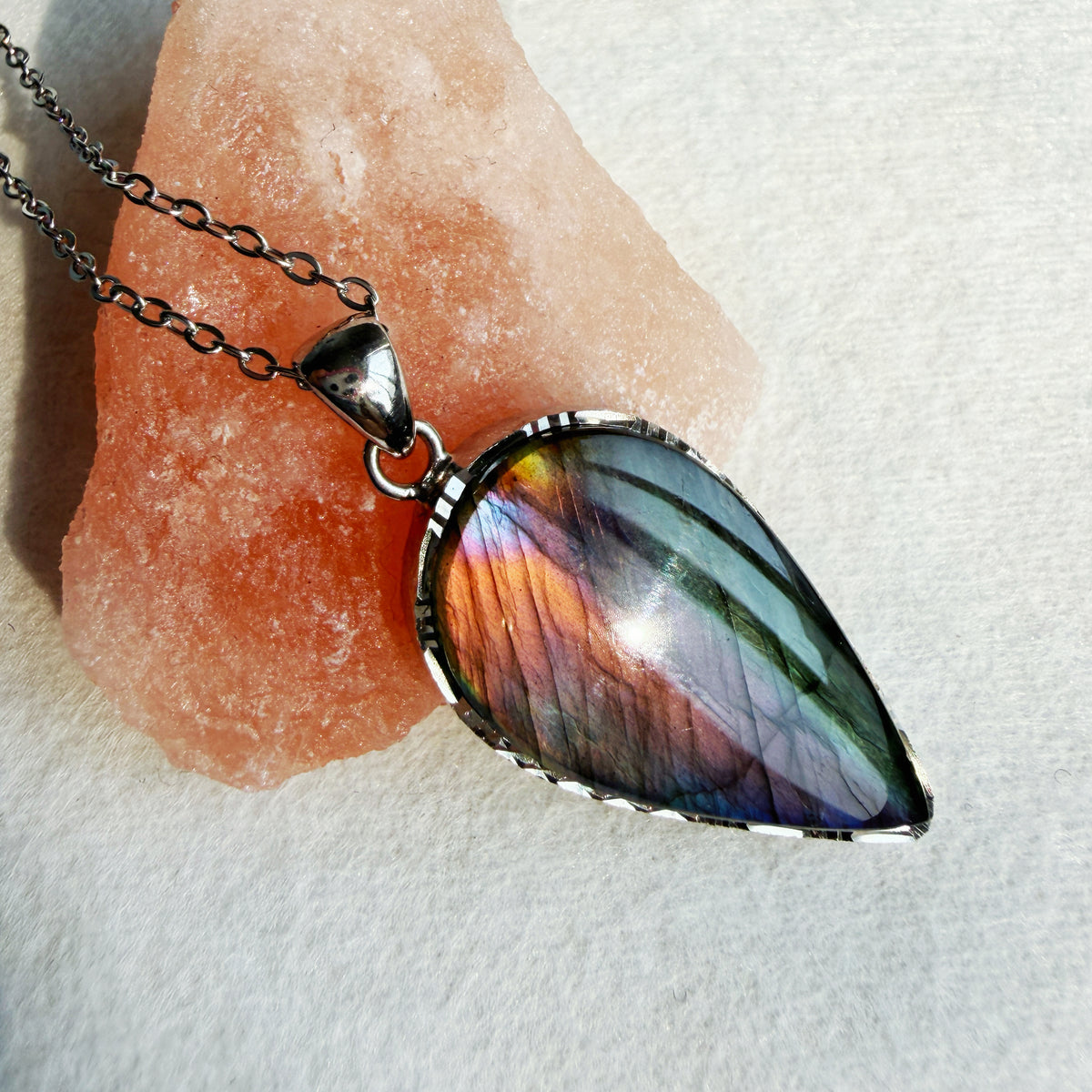Natural Labradorite Pendant