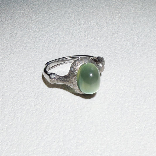 Natural Prehnite Ring