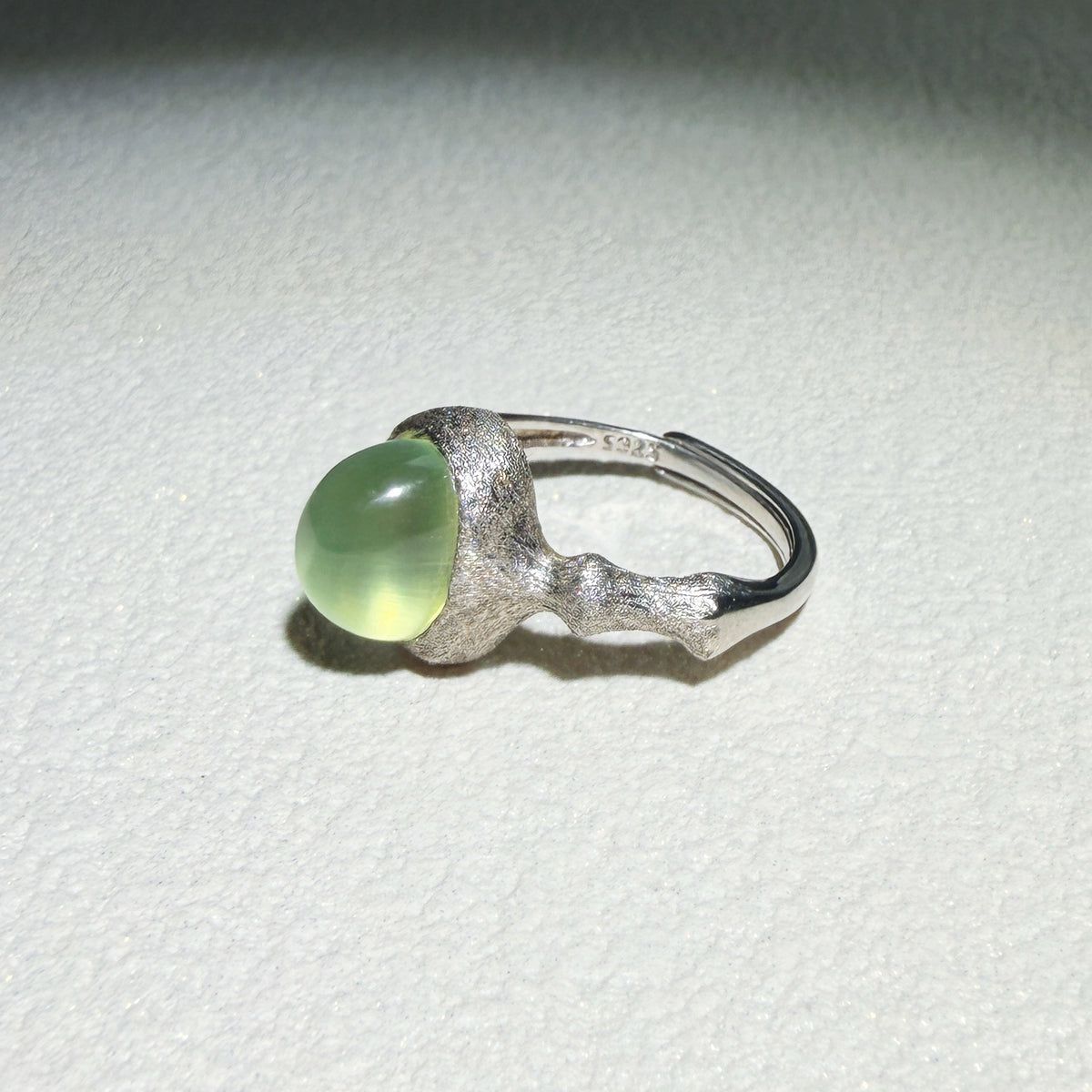 Natural Prehnite Ring